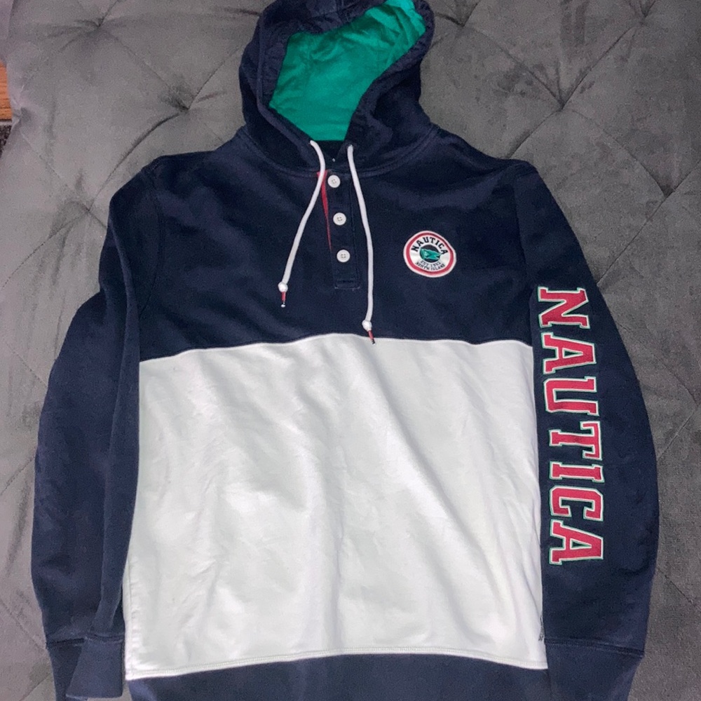 Nautical hoodie, size XL, runs small